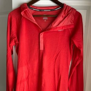 Coral Nike Snap Hoodie